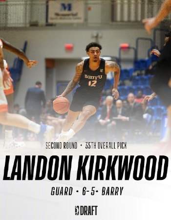 Landon Kirkwood dribbling up the court